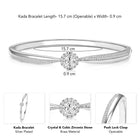 Radiant Silver CZ Crystal Open Circle Kada
