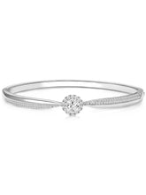 Radiant Silver CZ Crystal Open Circle Kada