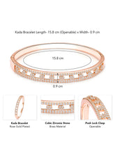 Chic Rose Gold CZ Link Kada Bracelet
