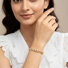 Chic Gold-Plated CZ Link Kada Bracelet