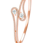 Graceful Rose Gold CZ Teardrop Open Kada