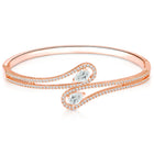 Graceful Rose Gold CZ Teardrop Open Kada