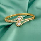 Graceful Gold-Plated CZ Teardrop Open Kada