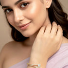 Graceful Gold-Plated CZ Teardrop Open Kada