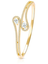 Graceful Gold-Plated CZ Teardrop Open Kada