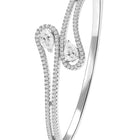 Graceful Silver-Plated CZ Teardrop Open Kada