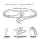 Graceful Silver-Plated CZ Teardrop Open Kada