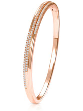 Delicate Rose Gold CZ Slim Round Kada