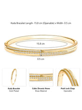 Delicate Gold-Plated CZ Slim Round Kada