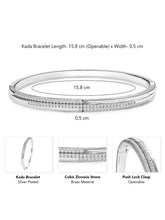 Delicate Silver-Plated CZ Slim Round Kada