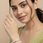 Delicate Silver-Plated CZ Slim Round Kada