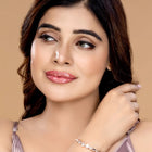 CZ Circular Motif Kada Bracelet - Rose Gold