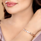 CZ Circular Motif Kada Bracelet - Rose Gold