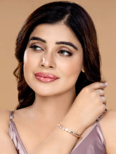 CZ Circular Motif Kada Bracelet - Rose Gold