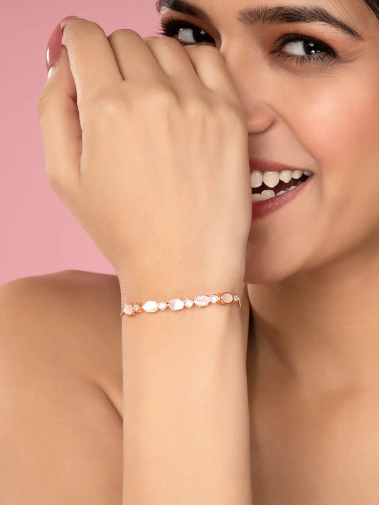 Oval Whisper & Zirconia Charm Bracelet