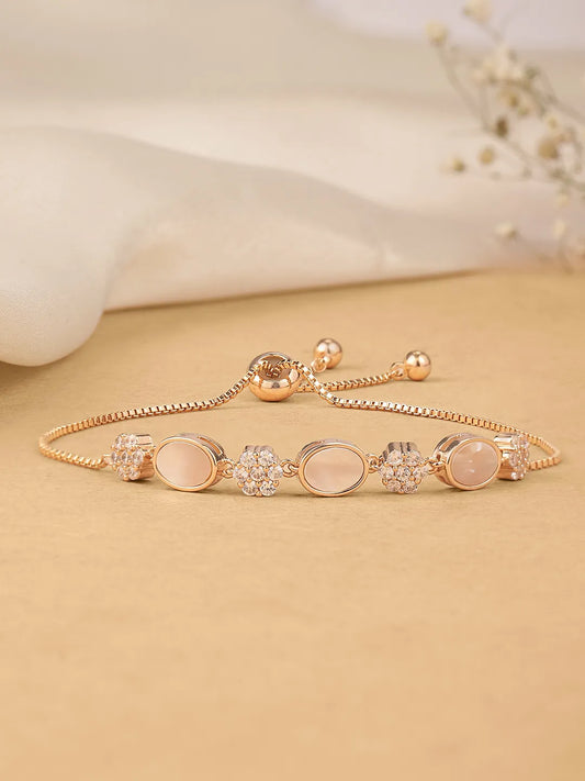 Soft Petal Sparkle Slider Bracelet