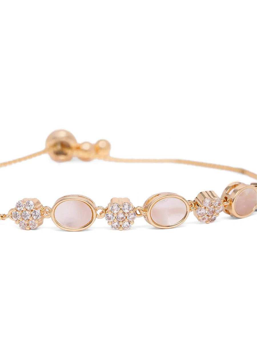 Soft Petal Sparkle Slider Bracelet