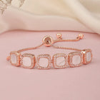 Lustrous Glow Square  CZ Chain Bracelet