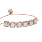 Lustrous Glow Square  CZ Chain Bracelet