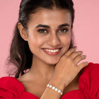 Lustrous Glow Square  CZ Chain Bracelet