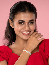 Lustrous Glow Square  CZ Chain Bracelet