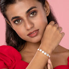 Lustrous Glow Square  CZ Chain Bracelet