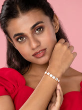 Lustrous Glow Square  CZ Chain Bracelet