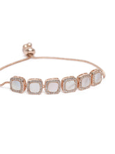 Lustrous Glow Square  CZ Chain Bracelet
