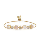 Square Shell & CZ Adjustable Bracelet