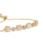 Square Shell & CZ Adjustable Bracelet