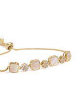 Square Shell & CZ Adjustable Bracelet