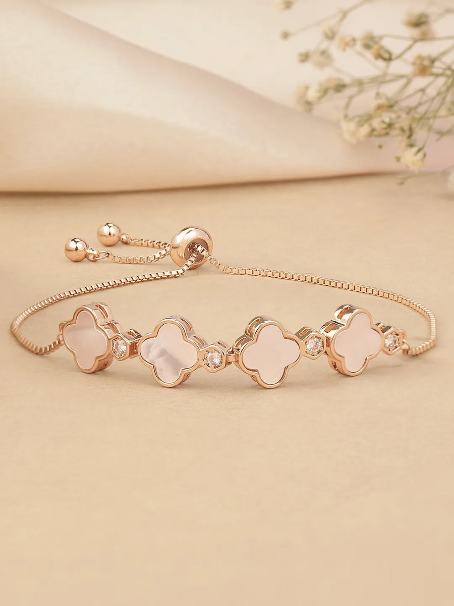 Dazzling CZ Clover Accent Bracelet