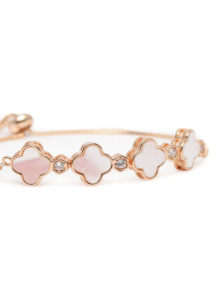 Dazzling CZ Clover Accent Bracelet