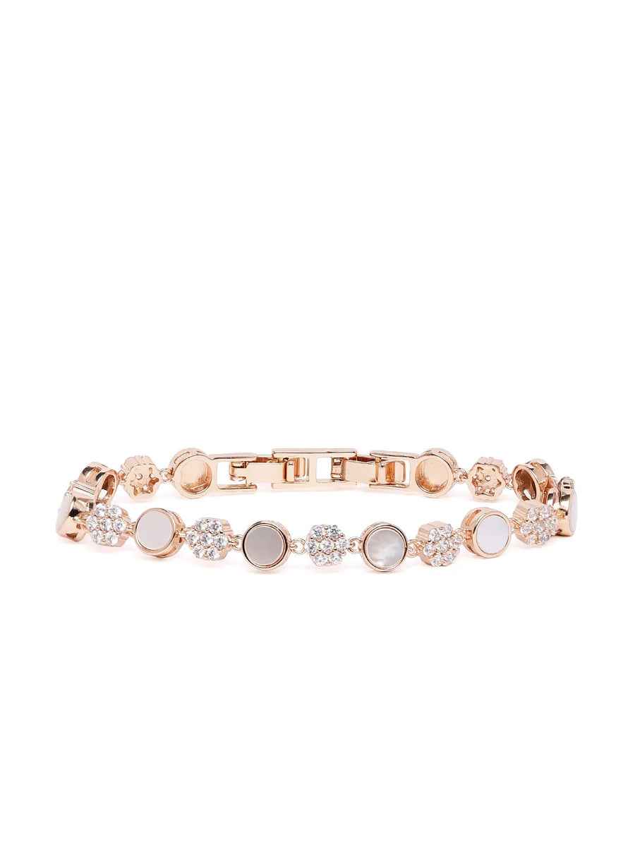 Shimmering CZ Floral Bracelet