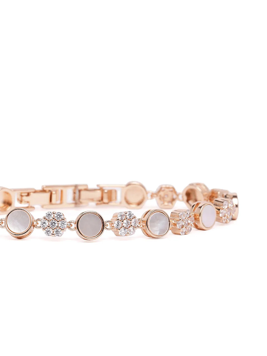 Shimmering CZ Floral Bracelet