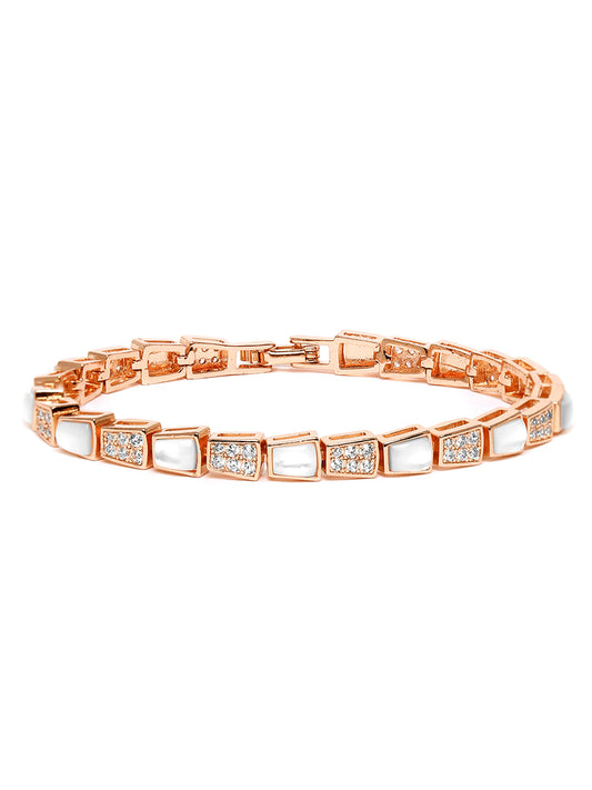 Shiny CZ Stud Bracelet for Women