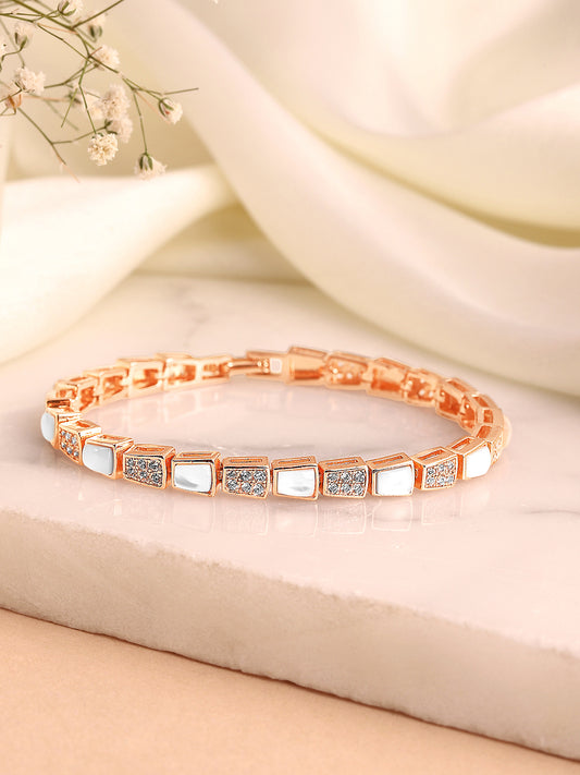 Shiny CZ Stud Bracelet for Women