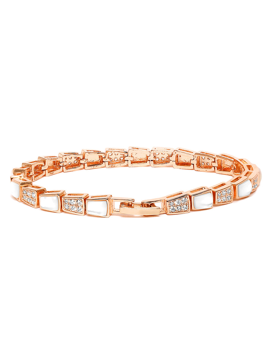 Shiny CZ Stud Bracelet for Women