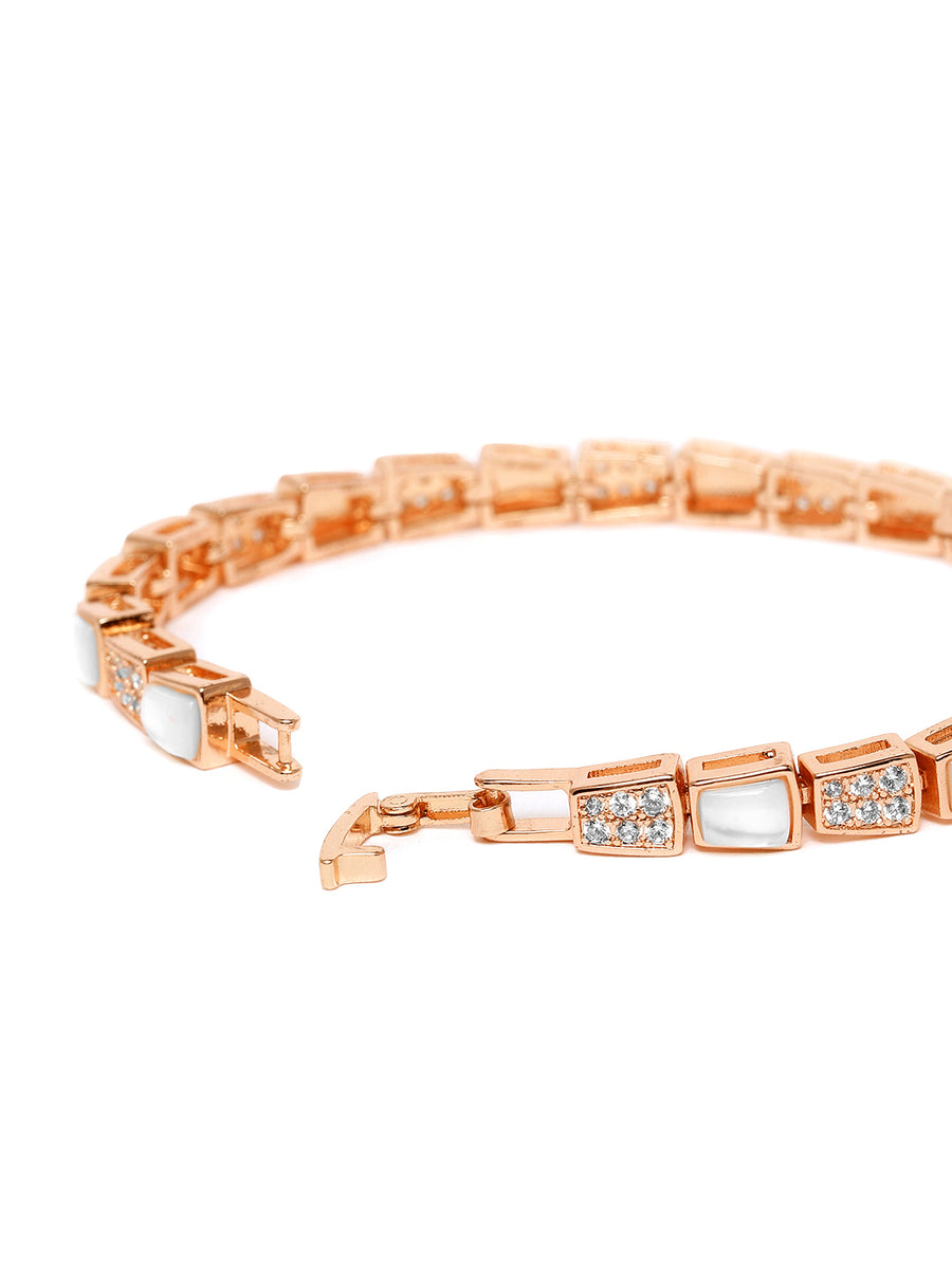 Shiny CZ Stud Bracelet for Women