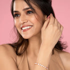 CZ Cluster & Mother of Pearl  Bracelet