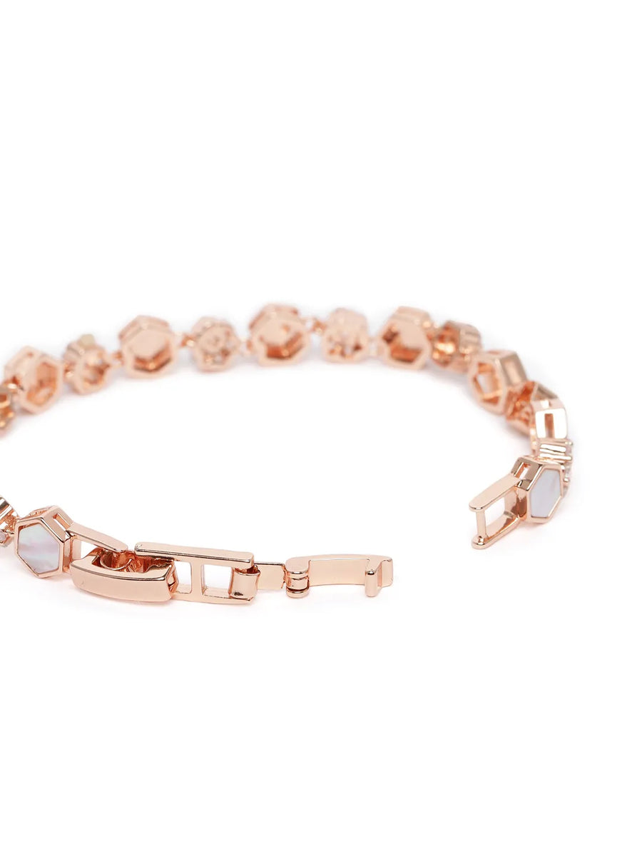 CZ Cluster & Mother of Pearl  Bracelet