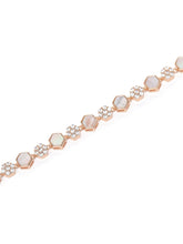 CZ Cluster & Mother of Pearl  Bracelet