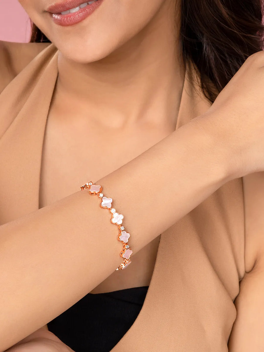 Opaline Clover Charm Bracelet