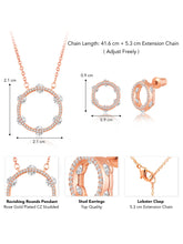 Ravishing Rounds Rose Gold Plated CZ Pendant Set