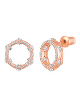 Ravishing Rounds Rose Gold Plated CZ Pendant Set