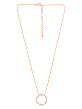 Ravishing Rounds Rose Gold Plated CZ Pendant Set