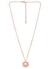 Chic Seashell CZ and Pearls Adorned Rose Gold Plated Pendant Set