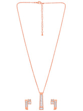 Cubic Grace Rose Gold Plated Minimalist CZ Pendant Set