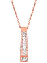 Cubic Grace Rose Gold Plated Minimalist CZ Pendant Set