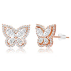 Graceful Rose Gold CZ Butterfly Pendant Set
